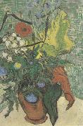 Wild Flowers and Thistles in a Vase (nn04) Vincent Van Gogh